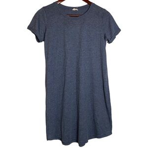 Cotton On Tee Shirt Dress Heather Navy A-Line Curved Hem Folded Cuff Extra Small